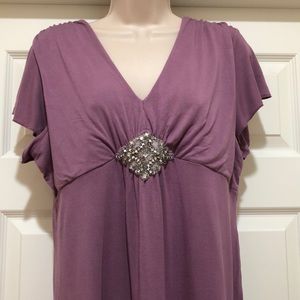 EUC Daisy Fuentes Modal Lilac Top Size XL